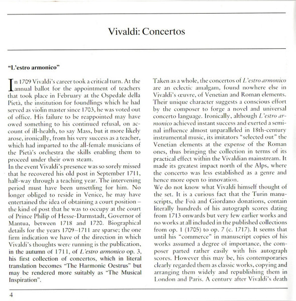 Cover zu Antonio Vivaldi, The English Concert, Trevor Pinnock - Violin Concertos (From
