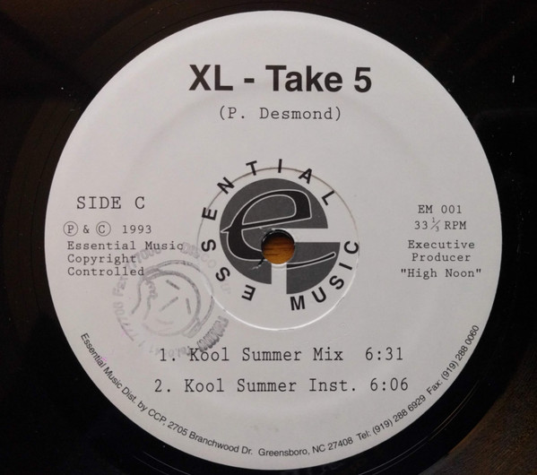 Cover zu XL (8) - Take 5 | 1993 | Vinyl | Electronic, Hip Hop, Jazz | US Schallplatten Ankauf