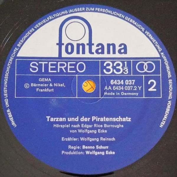 Cover zu Edgar Rice Burroughs, Wolfgang Ecke - Tarzan Und Der Piratenschatz | Vinyl | Non-Music, Children's | Germany Schallplatten Ankauf