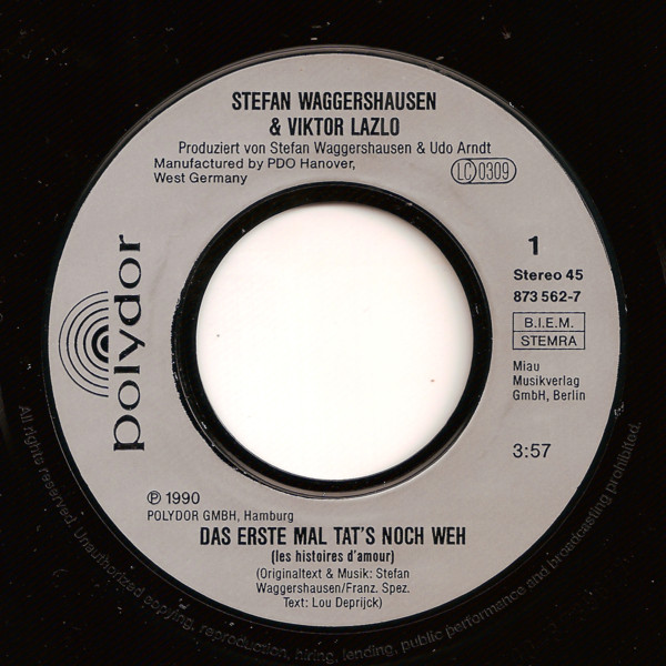 Cover zu Stefan Waggershausen & Viktor Lazlo - Das Erste Mal Tat's Noch Weh | 1990 | Vinyl | Pop | Europe Schallplatten Ankauf
