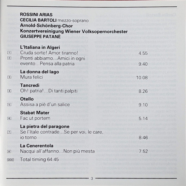 Cover zu Cecilia Bartoli - Rossini Arias | Vinyl | Classical | Europe Schallplatten Ankauf