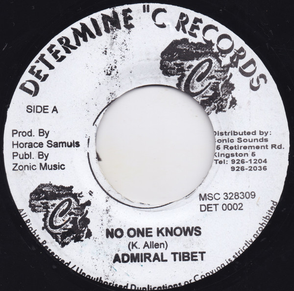 Cover zu Admiral Tibet - No One Knows | 1997 | Vinyl | Reggae | Jamaica Schallplatten Ankauf