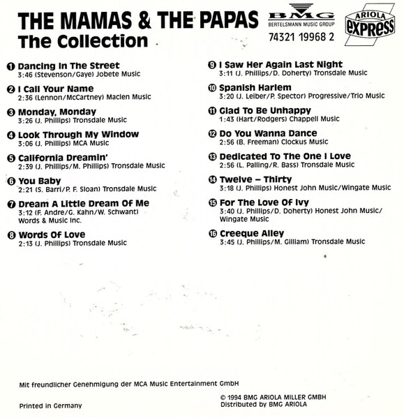 Cover zu The Mamas & The Papas - The Collection | 1994 | Vinyl | Pop | Germany Schallplatten Ankauf