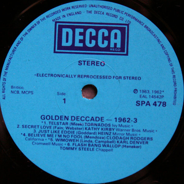 Cover zu Various - Golden Deccade 1962-3 | Vinyl | Rock, Pop | UK