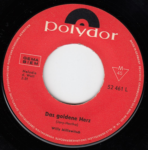 Cover zu Willy Millowitsch - Das Goldene Herz | 1965 | Vinyl | Pop | Germany