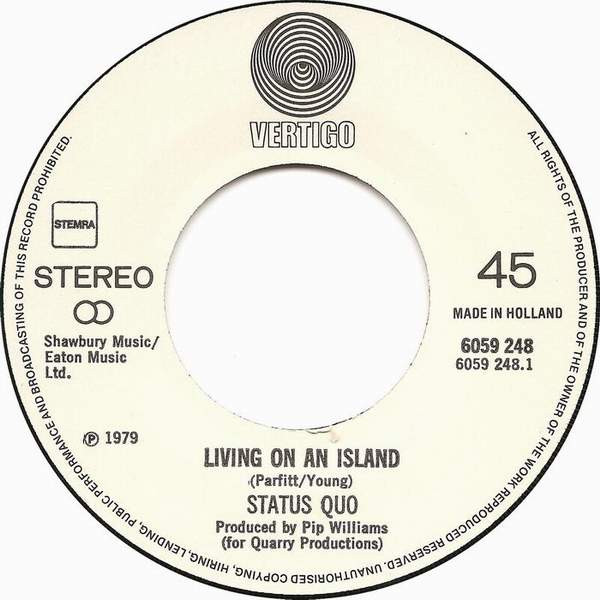 Cover zu Status Quo - Living On An Island / Runaway | 1979 | Vinyl | Rock | Netherlands
