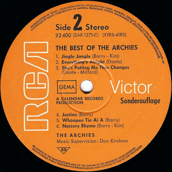 Cover zu The Archies - The Best Of The Archies | Vinyl | Rock, Pop | Germany