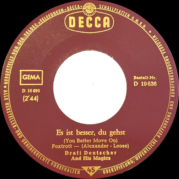 Cover zu Drafi Deutscher And His Magics - Cinderella Baby | 1964 | Vinyl | Rock, Pop | Germany