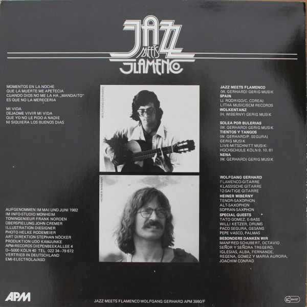 Cover zu Wolfgang Gerhard - Jazz Meets Flamenco | 1982 | Vinyl | Jazz, Latin | Germany Schallplatten Ankauf