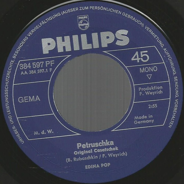 Cover zu Edina Pop - Petruschka / Eine Feier Mit Tokajer | 1969 | Vinyl | Pop | Germany