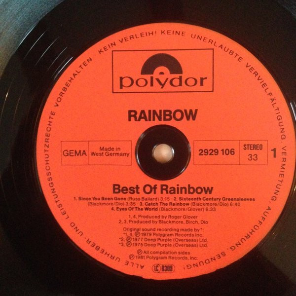 Cover zu Rainbow - The Best Of Rainbow | 1981 | 2xLP, Comp | Rock | Germany