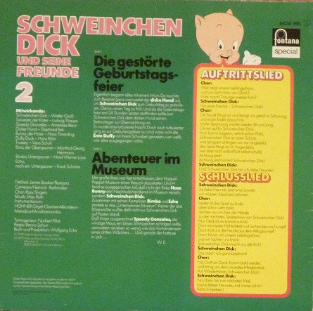Cover zu Wolfgang Ecke - Schweinchen Dick Und Seine Freunde 2 | 1973 | Vinyl | Non-Music | Germany Schallplatten Ankauf