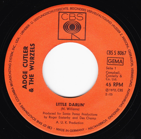 Cover zu The Wurzels - Little Darlin' | 1972 | Vinyl | Pop, Folk, World, & Country | Germany Schallplatten Ankauf