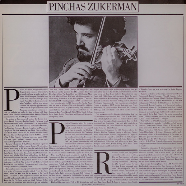 Cover zu Wolfgang Amadeus Mozart - Pinchas Zukerman, The Saint Paul Chamber Orchestra - Violin Concerti Nos. 1 & 2 | 1983 | Vinyl | Classical | Europe