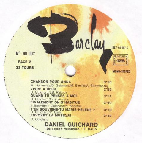 Cover zu Daniel Guichard - Daniel Guichard | 1974 | Vinyl | Pop | France Schallplatten Ankauf