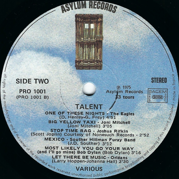 Cover zu Various - Talent | 1975 | Vinyl | Jazz, Rock, Blues | France Schallplatten Ankauf