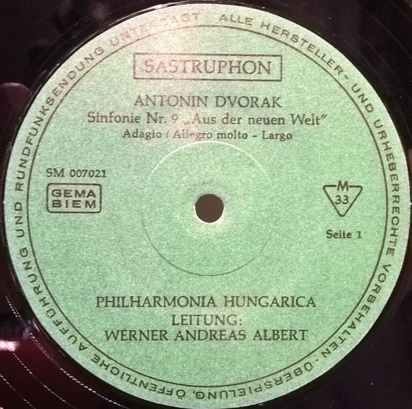 Cover zu Antonín Dvořák – Philharmonia Hungarica, Werner Andreas Albert - Aus Der Neuen Welt | Vinyl | Classical | Germany Schallplatten Ankauf