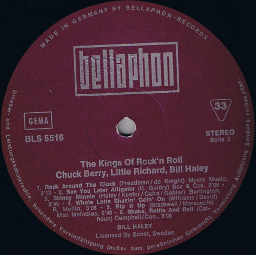 Cover zu Chuck Berry, Bill Haley, Little Richard - The Kings Of Rock'n Roll | 1973 | 2xLP, Comp | Rock | Germany