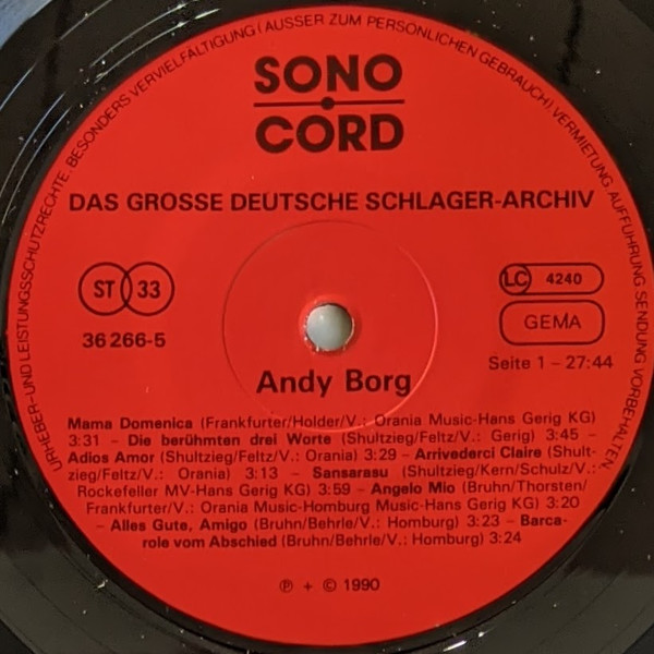 Cover zu Andy Borg / Jacqueline Boyer - Das Grosse Deutsche Schlager-Archiv | 1990 | Vinyl | Pop | Germany