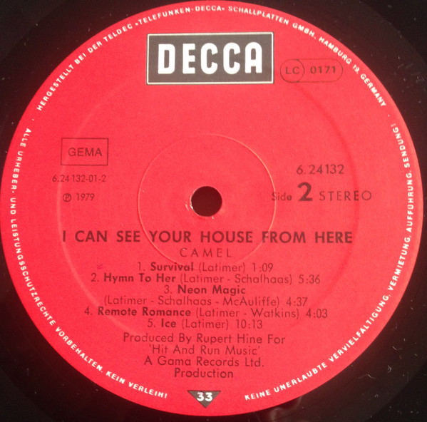 Cover zu Camel - I Can See Your House From Here | 1979 | Vinyl | Rock | Germany