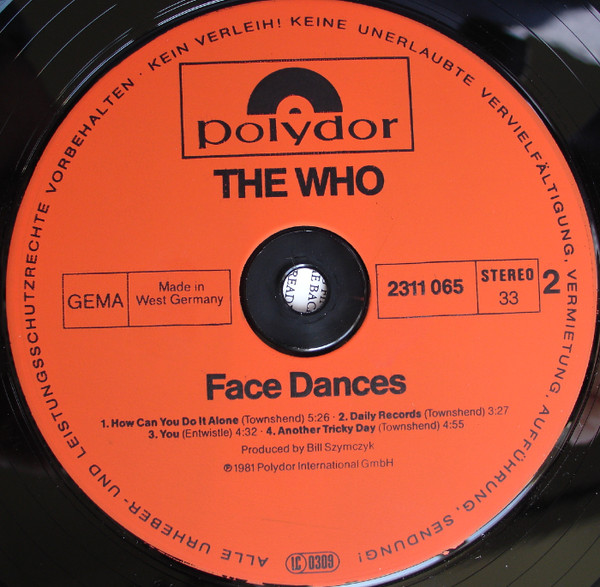 Cover zu The Who - Face Dances | 1981 | Vinyl | Rock | Germany