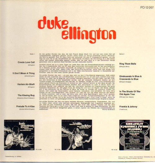 Cover zu Duke Ellington - The Best Of Duke Ellington (Jazz Of World War 2nd) | Vinyl | Jazz | Germany Schallplatten Ankauf