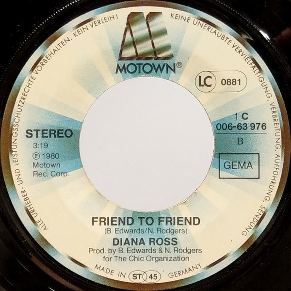 Cover zu Diana Ross - Upside Down | 1980 | Vinyl, Stereo, 45 RPM, 7
