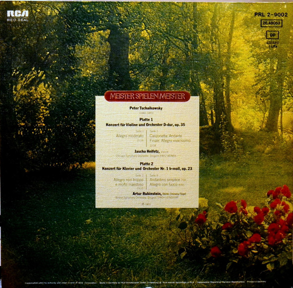 Cover zu Arthur Rubinstein, Pyotr Ilyich Tchaikovsky, Jascha Heifetz - Konzerte | Vinyl | Classical | Germany