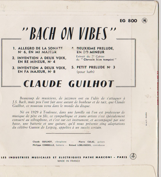 Cover zu Claude Guilhot - Bach On Vibes | Vinyl | Classical | France Schallplatten Ankauf