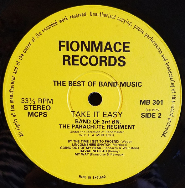 Cover zu The Band Of The 3rd BN The Parachute Regiment - Take It Easy | 1975 | Vinyl | Jazz, Pop, Folk, World, & Country | UK