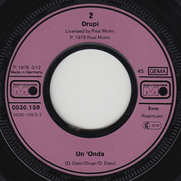 Cover zu Drupi (2) - Gente | 1979 | Vinyl | Electronic, Rock, Pop | Germany