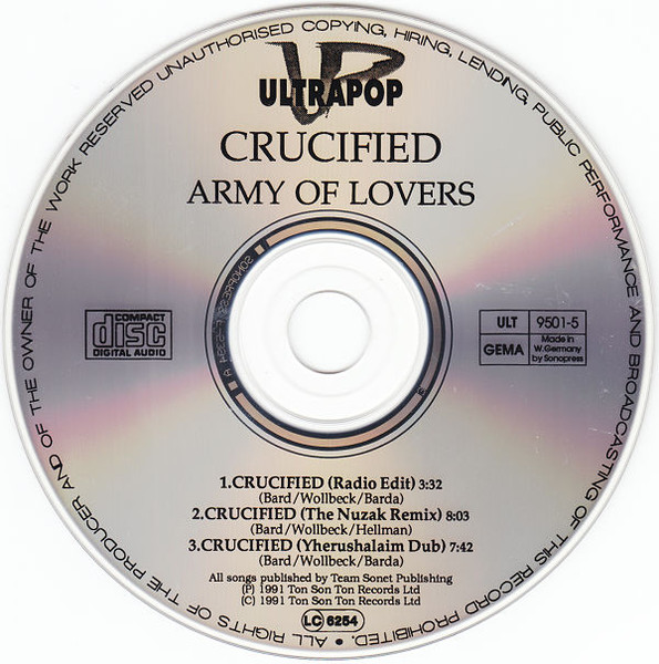 Cover zu Army Of Lovers - Crucified | 1991 | Vinyl | Electronic, Pop | Germany