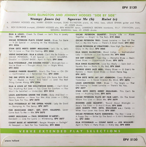 Cover zu Duke Ellington and Johnny Hodges - Side By Side | Vinyl | Jazz | Netherlands Schallplatten Ankauf