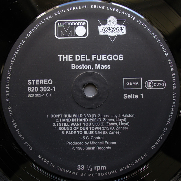Cover zu The Del Fuegos - Boston, Mass. | 1985 | LP, Album | Rock | Germany