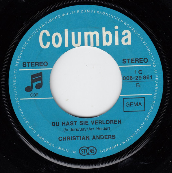 Cover zu Christian Anders - Ich Lass' Dich Nicht Geh'n | 1971 | 7