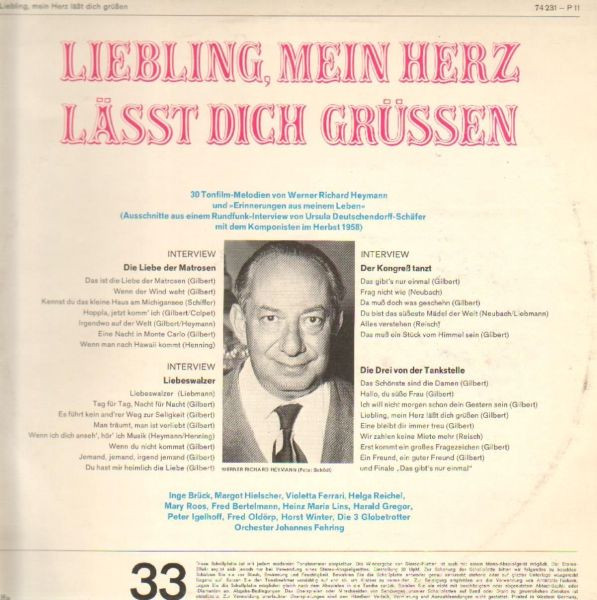 Cover zu Werner Richard Heymann - Liebling, Mein Herz Läßt Dich Grüßen | Vinyl | Pop | Germany Schallplatten Ankauf