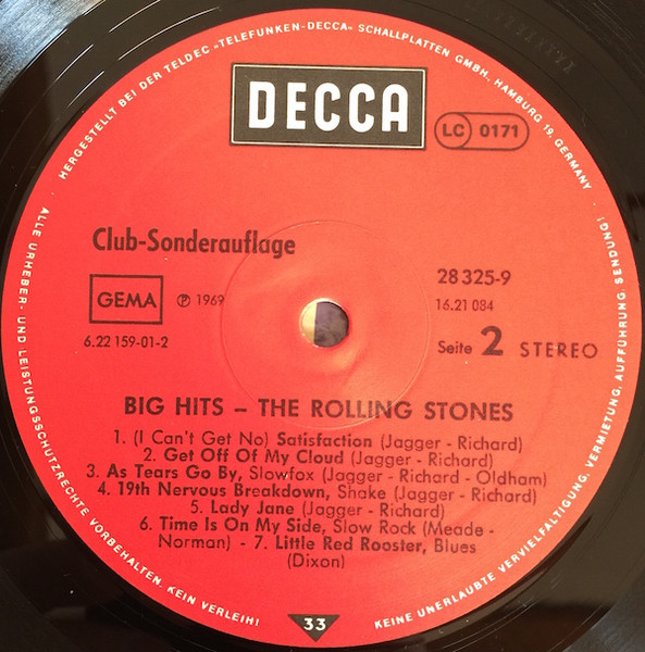 Cover zu The Rolling Stones - Big Hits | Vinyl | Rock, Funk / Soul | Germany