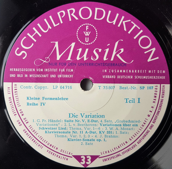 Cover zu Various - Die Variation | Vinyl | Classical | Germany