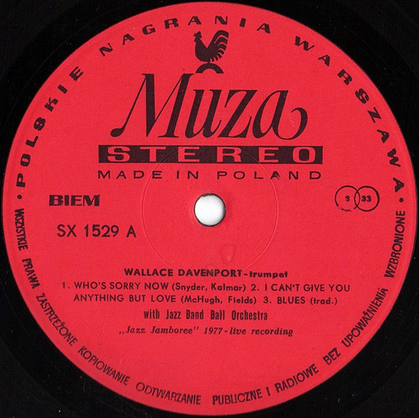 Cover zu Wallace Davenport / Angi Domdey Featuring Jazz Band Ball Orchestra - Untitled | 1977 | Vinyl | Jazz | Poland Schallplatten Ankauf