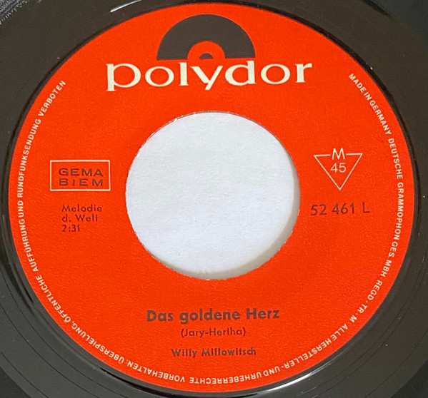 Cover zu Willy Millowitsch - Das Goldene Herz | 1965 | Vinyl | Pop | Germany