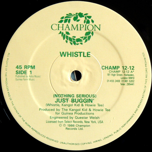 Cover zu Whistle - (Nothing Serious) Just Buggin' | 1986 | Vinyl | Electronic, Hip Hop | UK
