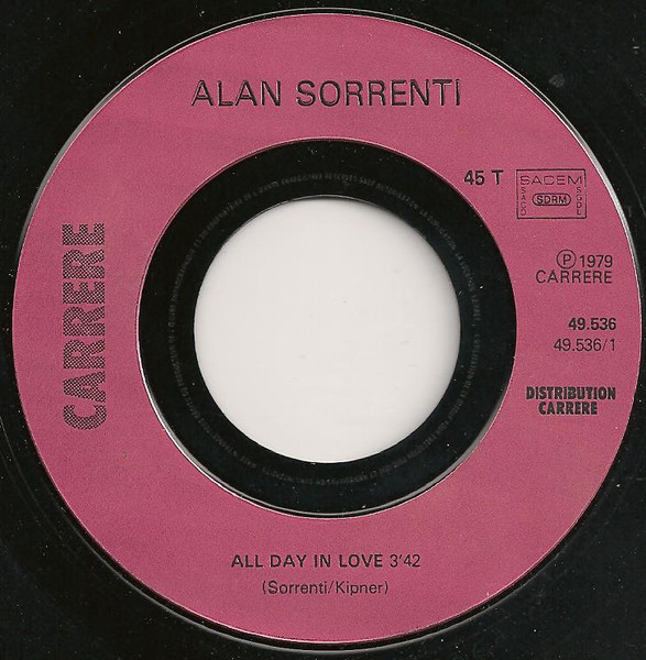 Cover zu Alan Sorrenti - All Day In Love / Tu Sei L'unica Per Me | 1979 | 7