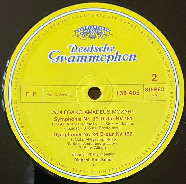Cover zu Wolfgang Amadeus Mozart, Karl Böhm, Berliner Philharmoniker - Symphonien Nr. 21 A-Dur • Nr. 22 C-Dur • Nr. 23 D-Dur • Nr. 24 B-Dur | Vinyl | Classical | Germany