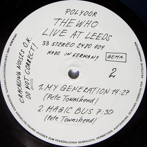 Cover zu The Who - Live At Leeds | Vinyl | Rock | Germany