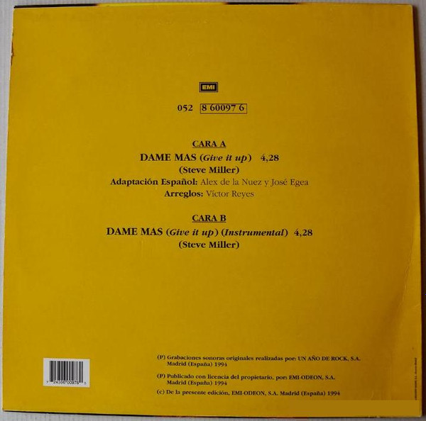 Cover zu Alex De La Nuez - Dame Mas | 1994 | Vinyl | Pop | Spain Schallplatten Ankauf