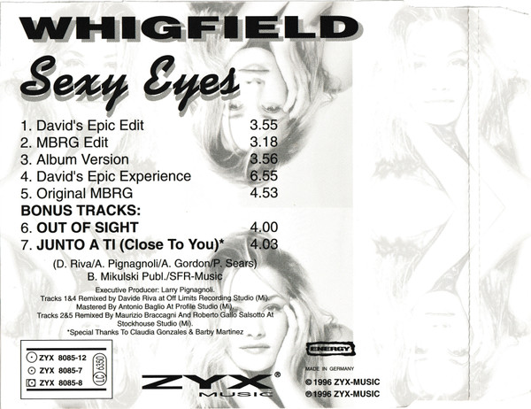 Cover zu Whigfield - Sexy Eyes | 1996 | Vinyl | Electronic, Pop | Germany Schallplatten Ankauf