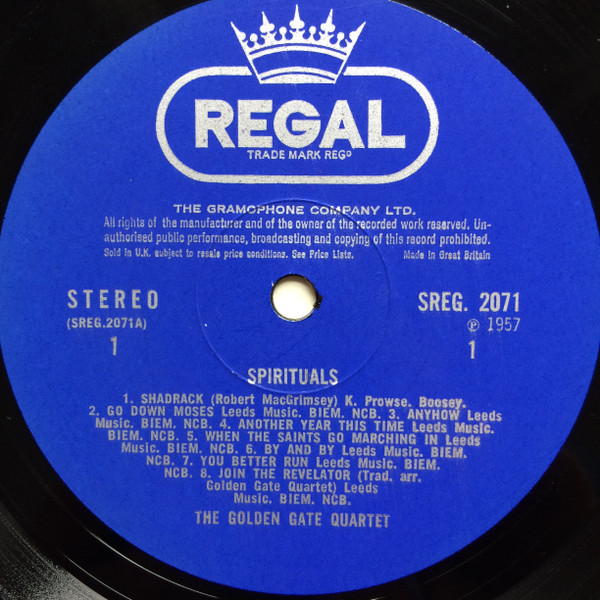 Cover zu The Golden Gate Quartet - Spirituals | Vinyl | Jazz, Funk / Soul, Folk, World, & Country | UK Schallplatten Ankauf