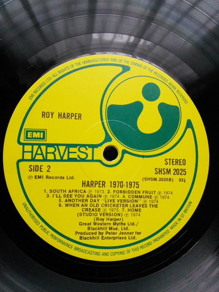 Cover zu Roy Harper - Harper 1970-1975 | 1978 | Vinyl | Rock | UK Schallplatten Ankauf