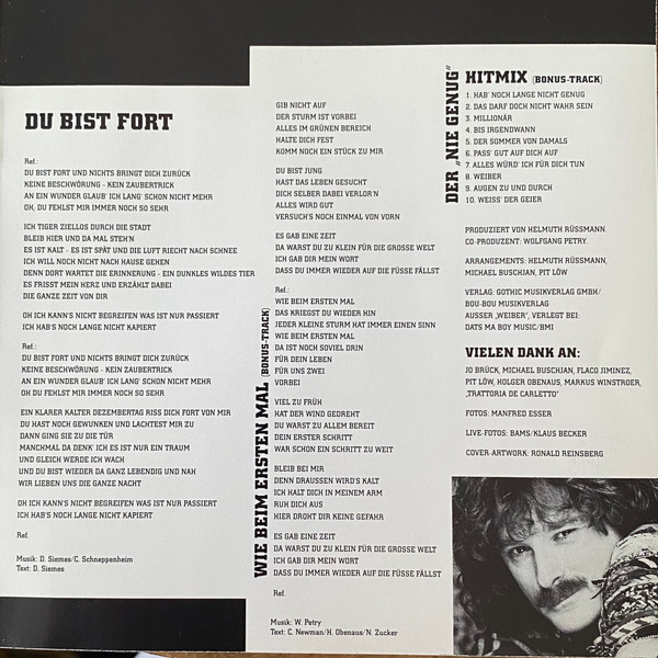 Cover zu Wolfgang Petry - Nie Genug | 1997 | Vinyl | Electronic, Rock, Pop | Europe