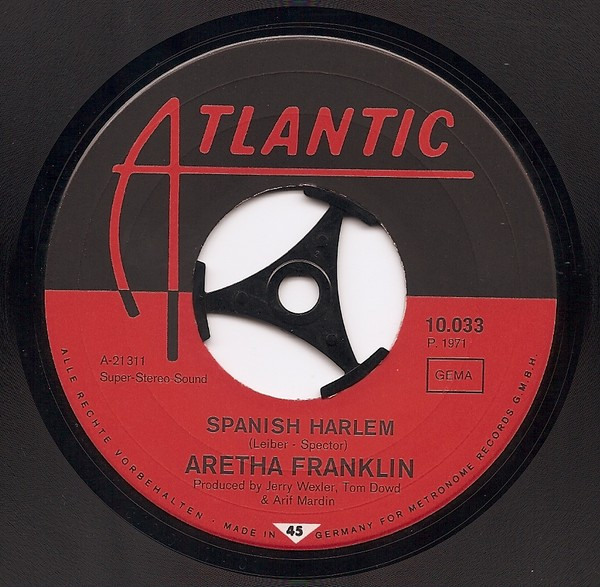 Cover zu Aretha Franklin - Spanish Harlem / Lean On Me | 1971 | Vinyl | Funk / Soul | Germany Schallplatten Ankauf